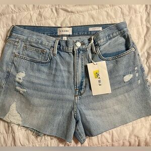 NWT Frame Le Brigette Short Light Blue Wash Cutoff High Rise SZ 31